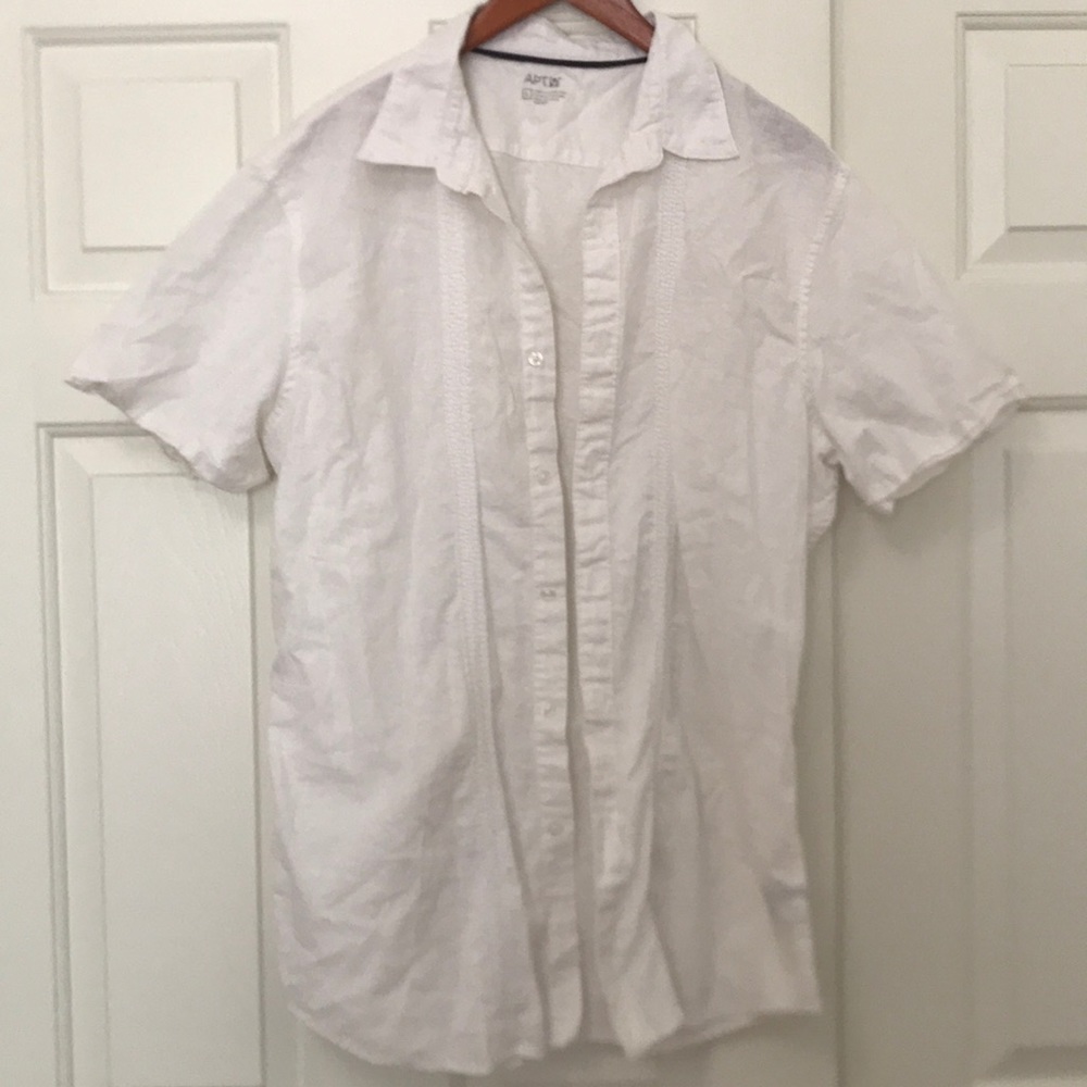 White linen shirt for men in L
